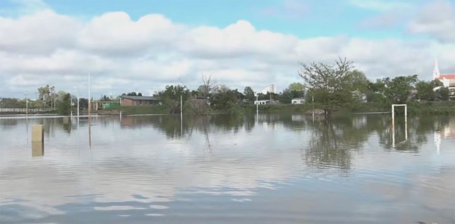 Crecida del río Uruguay en la costanera de Concordia, Entre Ríos